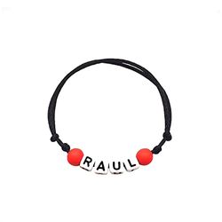 Braccialetto RAUL personalizzato con lettera dell'alfabeto; gioielli con nome, messaggio, logo, iniziale (reversibile, personalizzabile) per uomo, donna, bambino
