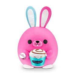 Snackles Serie 1 konijn (Cinnabon), verrassing, medium pluche, ultrazacht pluche, 28 cm, verzamelbare pluche met echte merken (Bunny)