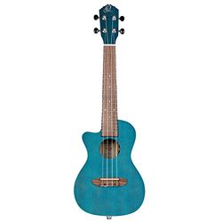Ortega Guitars Ukulele Concerto Mancino – Elettro-Acustico – Earth Series – con Cutaway – Okoume, Dark Blue (RUOCEAN-CE-L)