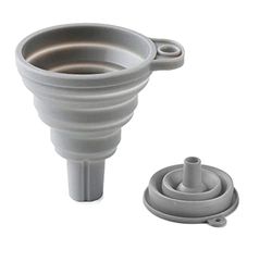 Entonnoir pliable en silicone, entonnoir pratique pour la cuisine et la maison, remplissage facile et gain de place 7 cm gris