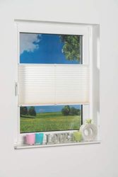 K-home Tenda plissettata Klemmfix Palma 95 x 210 cm (l x L), effetto moderno stropicciato, protezione dalla luce del sole, di colore crema