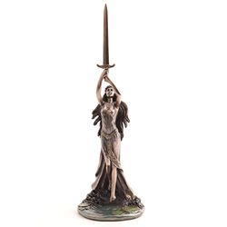 Veronese Design 33 1/4 tum Lady of The Lake och Excalibur kall gjuten harts brons finish skulptur