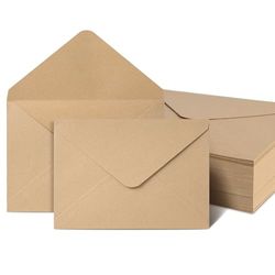 AiQlnu 50 Piezas Sobres, 120 g/m² Sobres de Papel Kraft Vintage Marrón Invitación, Sobres de Papel Pequeños 12.5x17.5 cm, para Regalo Invitaciones de Boda Tarjeta de Felicitación