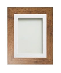 Frame Company Watson Rustic Picture Photo Frame fitted with Perspex, 7x5 inch with White Mount for image size 6x4 inch