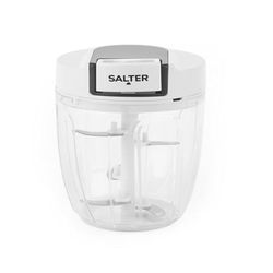 Salter BW12922EU7 Manual Food Chopper – Pull Cord Multifunctional Vegetable Cutter, Mincer for Garlic, Onion, Chillies, Herbs, Pull String Food Processor Dicer for Salad/Salsa, Stainless Steel Blade