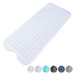 Tappetino da bagno – Qualità lungo antiscivolo con forti ventose, design sicuro ed elegante e resistente per vasca da bagno e doccia – senza BPA(trasparente)