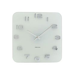 Karlsson KA4399 Vintage - Relógio de parede de vidro, branco