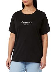 Pepe Jeans Camille T-shirt voor dames, Zwart, S