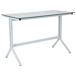 Flash Furniture Biurka, przezroczyste/białe, 100 cm szer. x 54 cm gł. x 71 cm wys