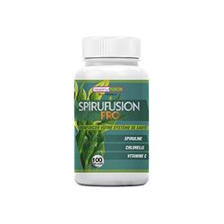 Healthy Fusion Pure Spiruline avec Chlorella et Vitamine C | Spiruline pure à 99% | Riche source de vitamines essentielles | Renforce le système immunitaire | Minéraux et acides aminés | 100 capsules