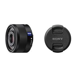 Sony Sonnar T FE 35mm f/2.8 Zeiss | Obiettivo a Focale Fissa, Full-Frame (SEL35F28Z) & Copriobiettivo frontale con logo (49mm)