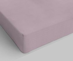 Italian Bed Linen Max Color hoeslaken en elastiek effen, 100% katoen eenpersoonsbed 28x14x3 cm oudroze