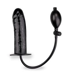 Black Inflatable Dildo with Manual Pump