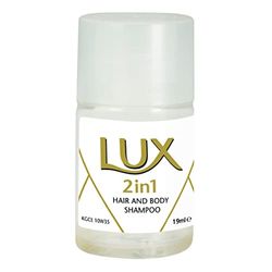 Lux Professional 7518220, 2 en 1 gel de ducha y champú, cuidado personal para hotel y pensiones, paquete de hotel 50 x 19 ml