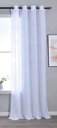 Halftransparant gordijn met oogjes H x B 245 x 145 cm wit »Leipzig« kettingpatroon lichtdoorlatend elegante structuur 202450