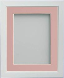 Frame Company Ainsworth Range White 16x12 inch Picture Photo Frame with Pink Mount for Image 14x10inch * Choice of Sizes* Fitted with Real Glass