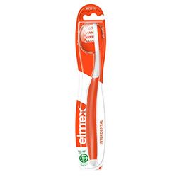 elmex Cepillo de dientes interdental, medio, limpieza interdental profunda, colores surtidos