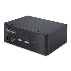 StarTech.com Switch KVM DisplayPort 1.4 de 2 Puertos y 2 Monitores - 8K 60Hz - con Hub USB de 2 Puertos (10Gbps) - TAA