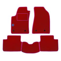 Set Tappetini realizzato per SEAT ALHAMBRA STELLA 5 posti anno dal 1996 al 2010 in Moquette lavabile Colore ROSSO c/Logo +bordo