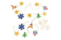 Craftplay Wooden Christmas decorations to paint & decorate - Pack of 50 assorted shapes
