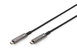 Digitus AV Cavo Patch USB Tipo-C a USB Tipo-C AOC Cavo Ibrido in Fibra Ottica 4K@60Hz USB 3.1 Spec 10m