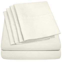 Sweet Home Collection Microfiber Deep Pocket Set-Extra Pillow Cases, Value, Ivory, King