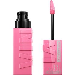 Maybelline New-York - Pomadka w płynie - Efekt błyszczącego winylu - Długotrwała - SuperStay Vinyl Ink Pink - Odcień : Upbeat (155)