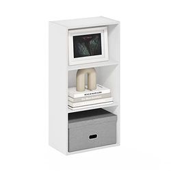 Furinno Luder Bibliothèque ouverte à 3 niveaux, Blanc, 3-Tier