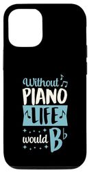 Custodia per iPhone 14 Pro Senza Piano Life would B Flat Funny Piano Pun