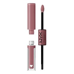 NYX Professional Makeup Brillant à Lèvres Shine Loud, Intensément Pigmenté, Double Embout Rouge à Lèvres et Gloss, Brillance Longue Tenue, Sans Transfert, Teinte : Overnight Hero (08)