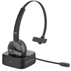 Conceptronic POLONA03BDA - Auricular Bluetooth inalámbrico con Cargador y Adaptador de Audio Bluetooth