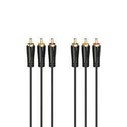 Hama – Ljud-videokabel, 3 x RCA M/3 x RCA M, 3 meter, gyllene kontakter