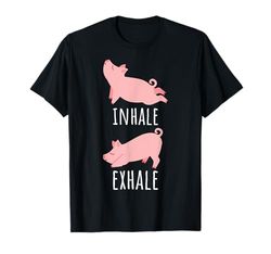 Inala l'Esaltazione Esercizio di Meditazione Pig Yoga Maglietta