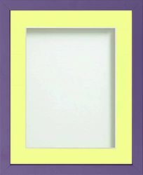 Frame Company Jellybean Range Purple Wooden 16x12 inch Picture Photo Frame with Lemon Bon Bon Mount for Image 14x10 inch * Choice of Colours & Sizes* Fitted with Perspex