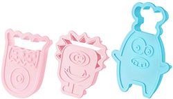 Zenker Set de 3 cortadores para galletas con sello 13,5x10cm, cortador de galletas en forma de dibujo (colores: rosa y azul), cantidad: 3