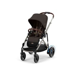 CYBEX Guldbarnvagn e-GAZELLE S, från födseln till ca 4 år, max 22 kg (enkelläge) / 2x 22 kg (duoläge), allt-i-1-system med eldrift och 20+ konfigurationer, Chocolate Brown