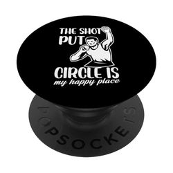 Dise? o de Shot Put Circle My Happy Place PopSockets PopGrip Adhesivo
