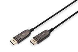 DIGITUS DisplayPort AOC hybride glasvezelkabel - Displayport 1.4 - 8k/60Hz - UHD-II - vergulde contacten - 10m - zwart