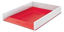 Leitz WOW 53611026 Corbeille à courrier A4 Blanc/Rouge