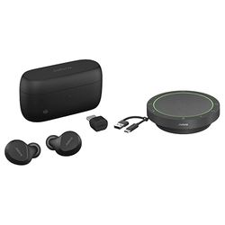 Jabra Evolve2 Buds Wireless in-ear Bluetooth oordopjes - gecertificeerd voor MS Teams + Jabra Speak2 55 draadloze Bluetooth speakerphone - gecertificeerd voor Zoom en Google Meet (pack)