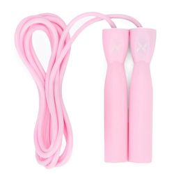 TREXO Basic - Cuerda para somier de boxeo en color rosa claro con una longitud de 275 cm, cuerda de saltar ajustable para boxeadores de polipropileno y PVC, durabilidad y flexibilidad garantizadas