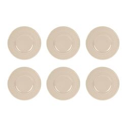 GENEVIEVE LETHU 545269 Set med 6 Desserttallrikar med riskorn - färg lergods brungrå - Ø 21 cm