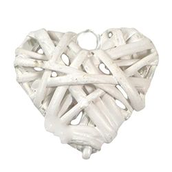 Vacchetti Cœur en Osier tressé Petit Blanc