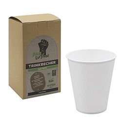 Ökolution Paper Cups White Pack of 10 Approx. 250 ml Capacity for Cold and Hot Drinks Without Plastic or Organic Plastic Coating Sturdy Made from Sustainable FSC Cardboard