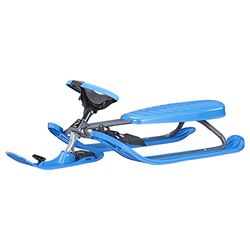 STIGA Snowracer Curve – Luge avec Volant, Frein et Ski Incurvé – pour Enfants et Adultes – Cadre en Acier Solide – Facile à Manœuvrer – Poids Max 90 kg