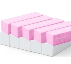 Elalove 10 Blocs Polissoirs à Ongles Professionnels (5 Blancs + 5 Roses) - Lime à Ongles 4 Faces Réutilisable pour Manucure/Pédicure - Mousse Douce et Durable pour Salon/À Domicile
