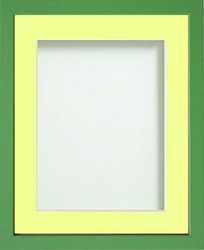 Frame Company Jellybean Range Green Wooden 12x10 inch Picture Photo Frame with Lemon Bon Bon Mount for Image 9x7 inch * Choice of Colours & Sizes* Fitted with Perspex