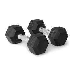 Amazon Basics manubri esagonali set con rivestimento in gomma, 6 kg, Nero