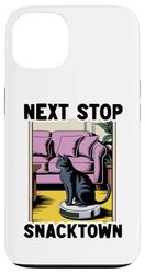 Next Stop Snacktown Robot Vacuum Cleaner Funny Cat Case for iPhone 13