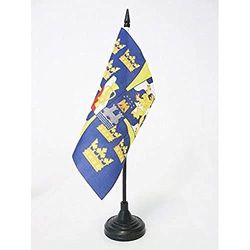 Drapeau de table Etendard royal de Suède 15x15cm - PETIT Drapeaux DE BUREAU roi suèdois 15 x 15 cm - AZ FLAG